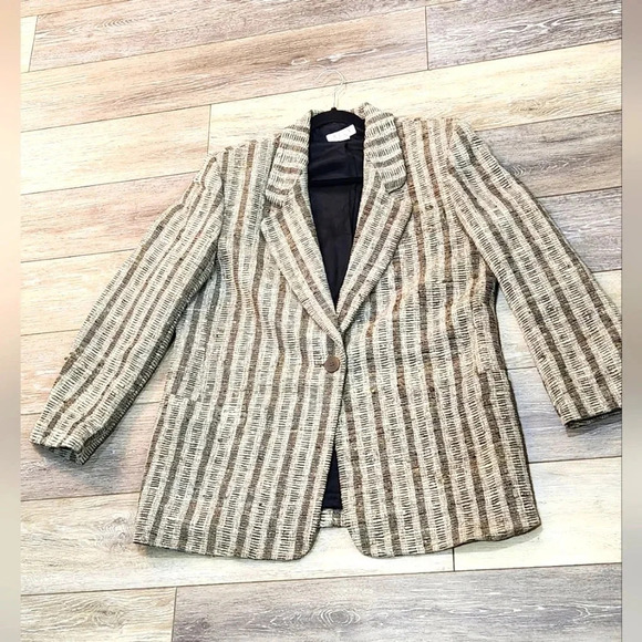 alex new york Jackets & Blazers - Alex New York 100% Silk gold tweed blazer